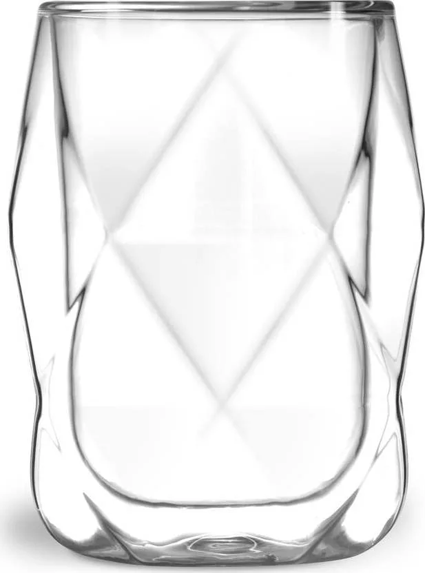 Sada 2 dvoustěnných sklenic na latté Vialli Design Geo, 250 ml