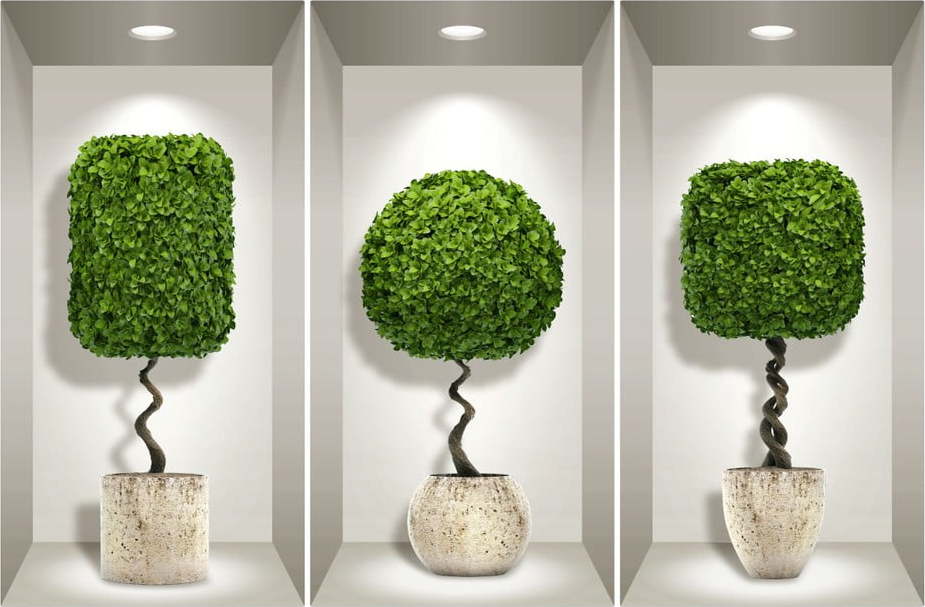 Sada 3 3D samolepek na zeď Ambiance Plants Ball Ambiance