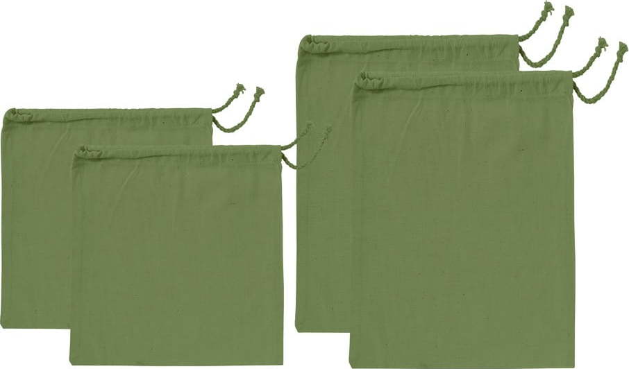 Sada 4 zelených svačinových sáčků z recyklované bavlny Ladelle Eco Ladelle