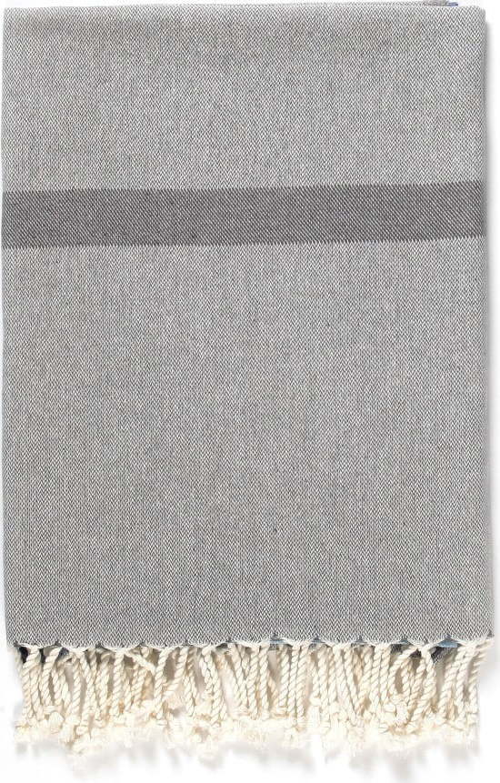 Šedo-modrá osuška s příměsí bavlny Kate Louise Cotton Collection Line Navy Grey Blue