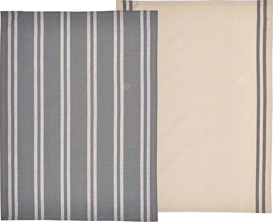 Set 2 béžovo-šedých utěrek z bavlny Södahl