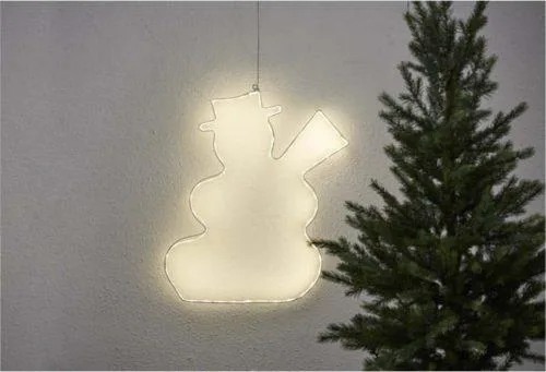 Závěsná svítící LED dekorace Star Trading Lumiwall Snowman, výška 50 cm
