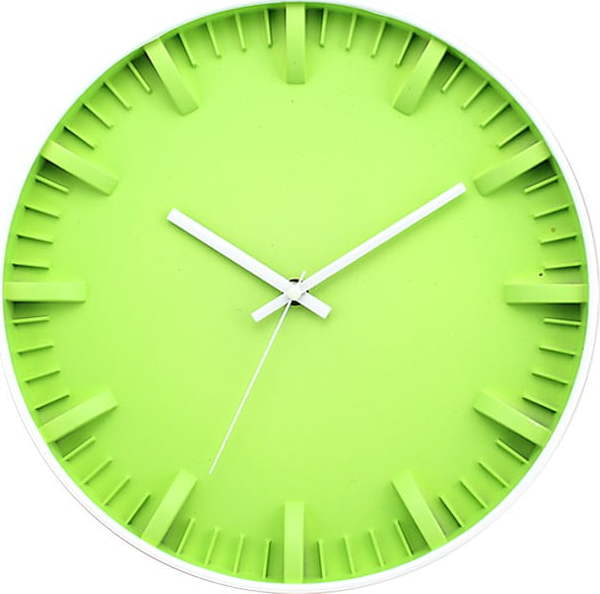 Zelené nástěnné hodiny Postershop Pete