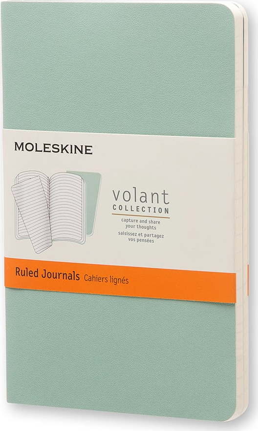 Zelený linkovaný zápisník Moleskine Volant