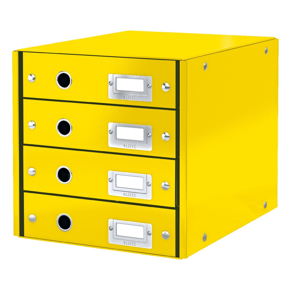 Žlutý box se 4 zásuvkami Leitz Office