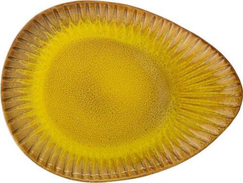 Žlutý servírovací talíř z kameniny Bloomingville Cala