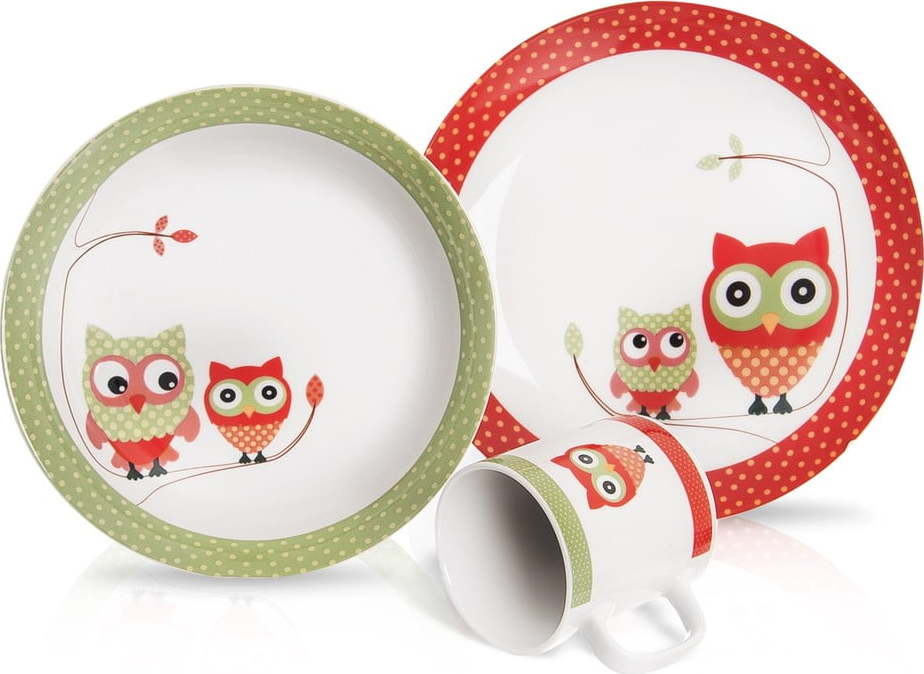 3dílný dětský porcelánový jídelní set Orion Owl Orion