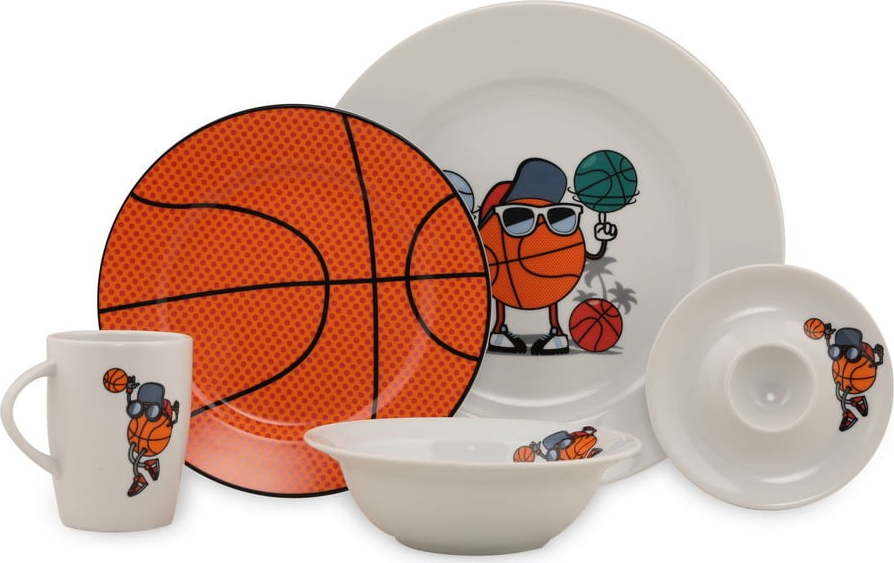 5dílný dětský porcelánový jídelní set Kütahya Porselen Basketball Kütahya Porselen