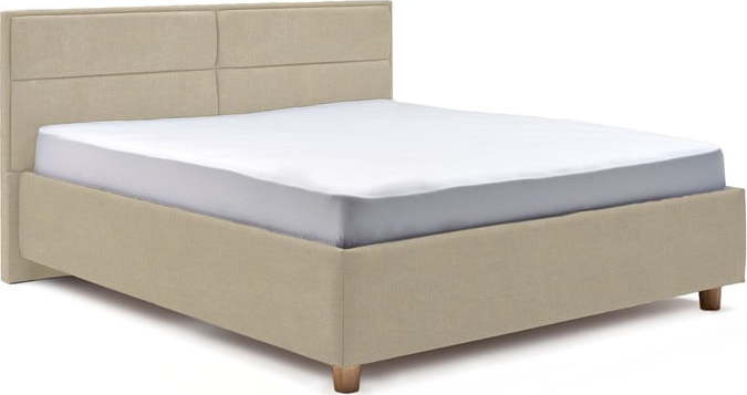 Béžová dvoulůžková postel s úložným prostorem ProSpánek Grace