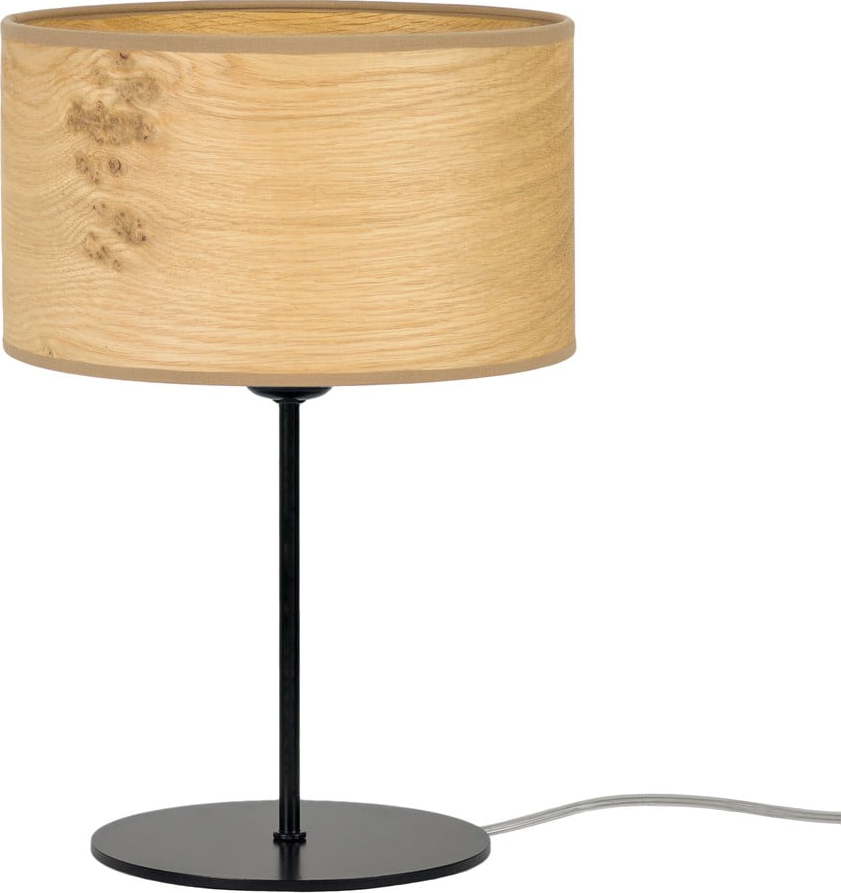 Béžová stolní lampa z dřevěné dýhy Bulb Attack Ocho S