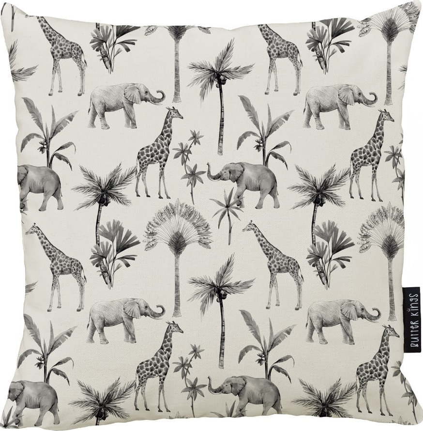 Béžovo-šedý bavlněný dekorativní polštář Butter Kings Safari Animals