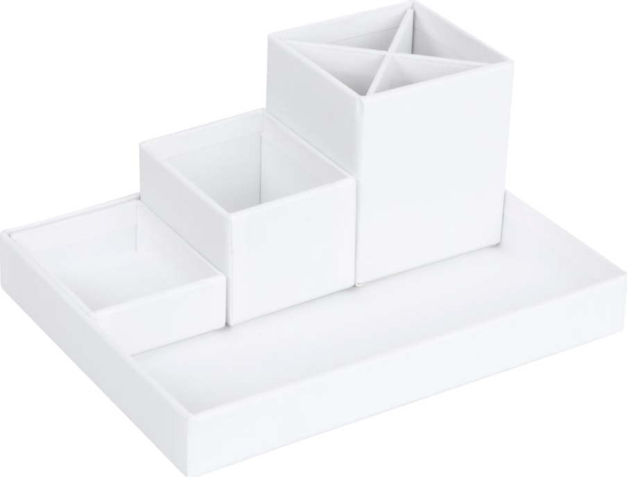 Bílý 4dílný stolní organizér na psací pomůcky Bigso Box of Sweden Lena Bigso Box of Sweden