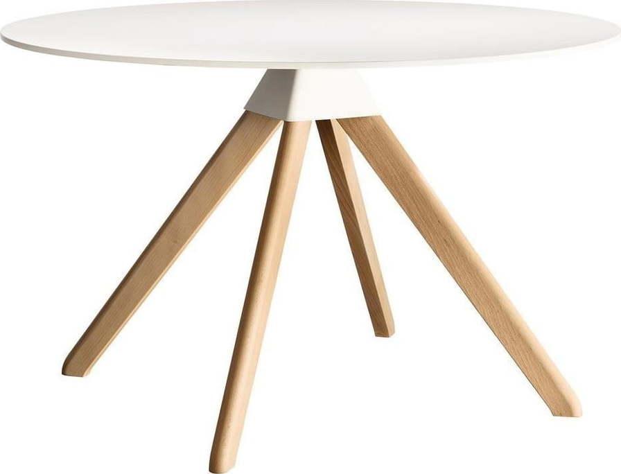 Bílý jídelní stůl s podnožím z bukového dřeva Magis Cuckoo