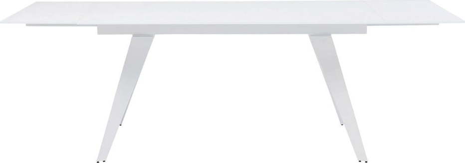 Bílý rozkládací jídelní stůl se skleněnou deskou Kare Design Amsterdam