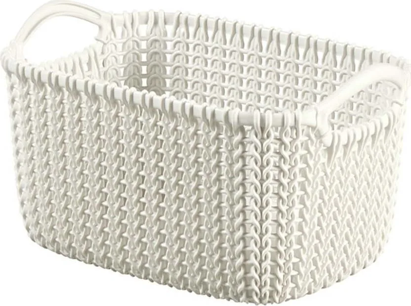 Bílý úložný košík Curver Knit, 3 l