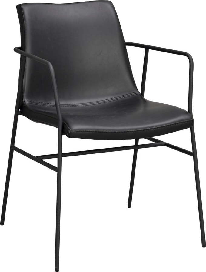 Černá jídelní židle s potahem z imitace kůže Rowico Huntington Rowico
