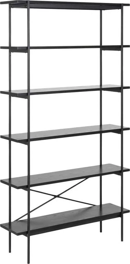 Černý regál v dekoru jasanu 94x172 cm Angus – Actona