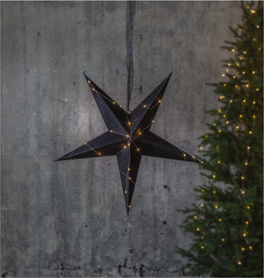 Černá vánoční světelná dekorace Star Trading Velvet
