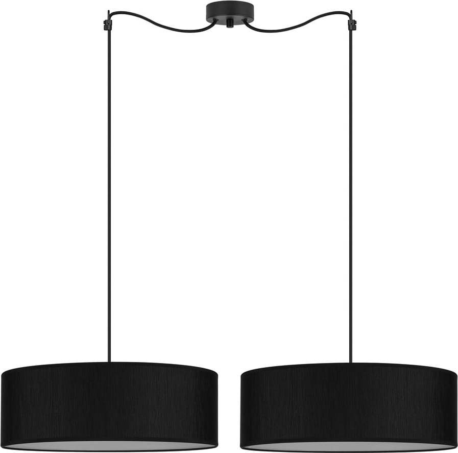 Černé dvouramenné závěsné svítidlo Bulb Attack Doce XL