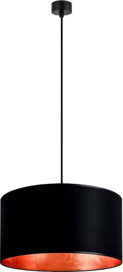 Černé závěsné svítidlo s vnitřkem v měděné barvě Sotto Luce Mika