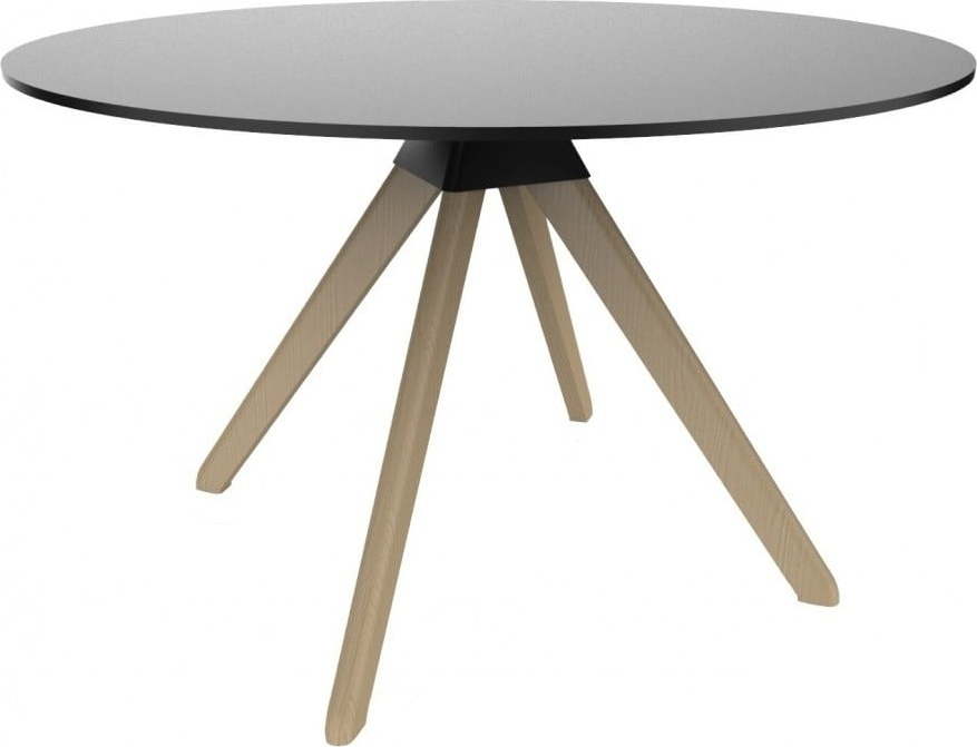 Černý jídelní stůl s podnožím z bukového dřeva Magis Cuckoo