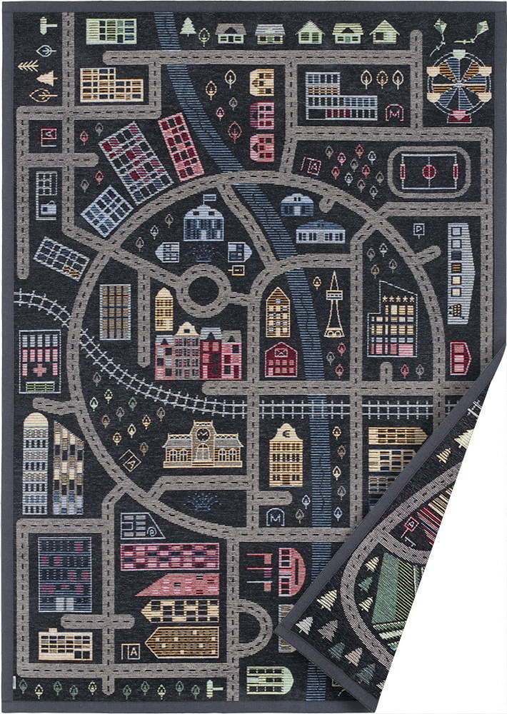 Černý oboustranný dětský koberec Narma Ulejoe