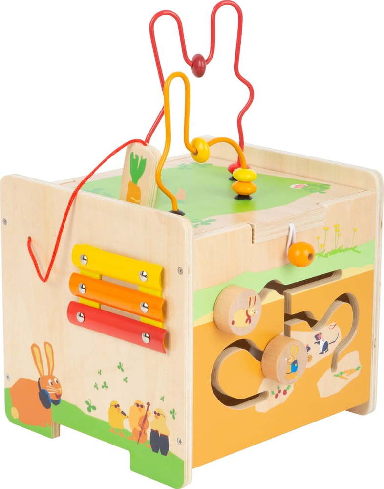 Dětská dřevěná multifunkční motorická kostka Legler Rabbit Legler