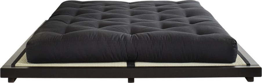 Dvoulůžková postel z borovicového dřeva s matrací Karup Design Dock Comfort Mat Black/Black