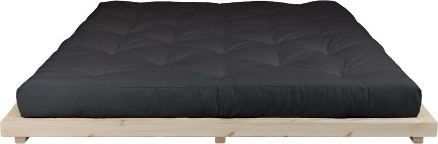 Dvoulůžková postel z borovicového dřeva s matrací Karup Design Dock Comfort Mat Natural Clear/Black