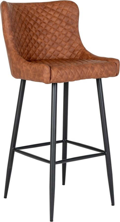 Hnědá barová židle s potahem z imitace kůže House Nordic Dallas House Nordic