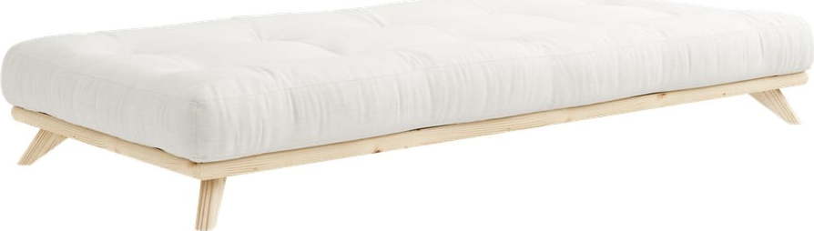 Jednolůžková postel z masivního borovicového dřeva s matrací Karup Design Senza Mat
