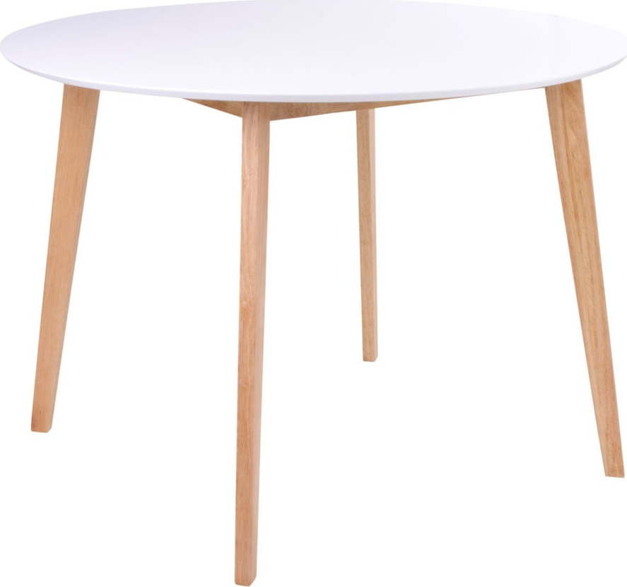 Jídelní stůl s kulatou bílou deskou loomi.design Vojens