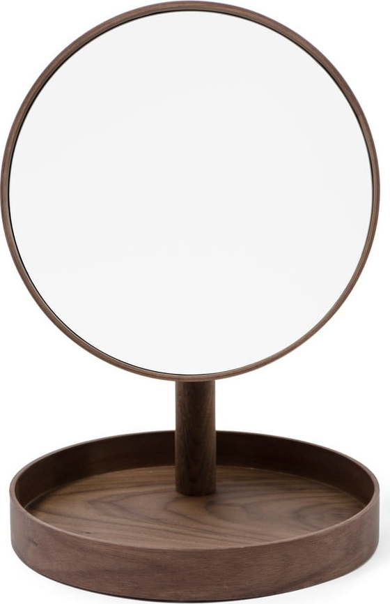 Kosmetické zrcadlo s rámem z ořechového dřeva Wireworks Cosmos