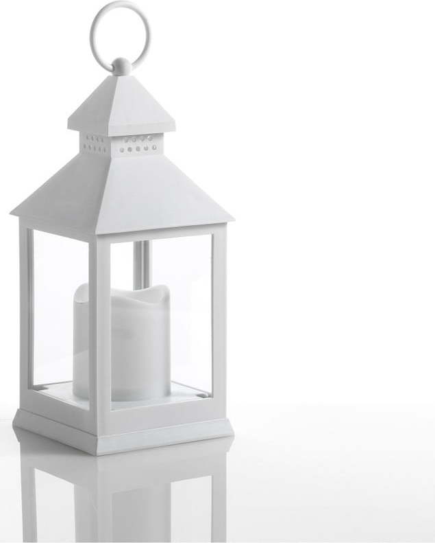 Malá bílá dekorativní LED lucerna vhodná do exteriéru Tomasucci Lante Tomasucci