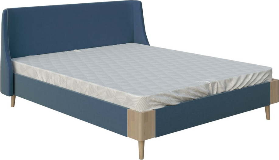 Modrá dvoulůžková postel ProSpánek Lagom Side Soft