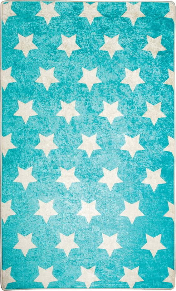 Modrý dětský protiskluzový koberec Chilai Stars