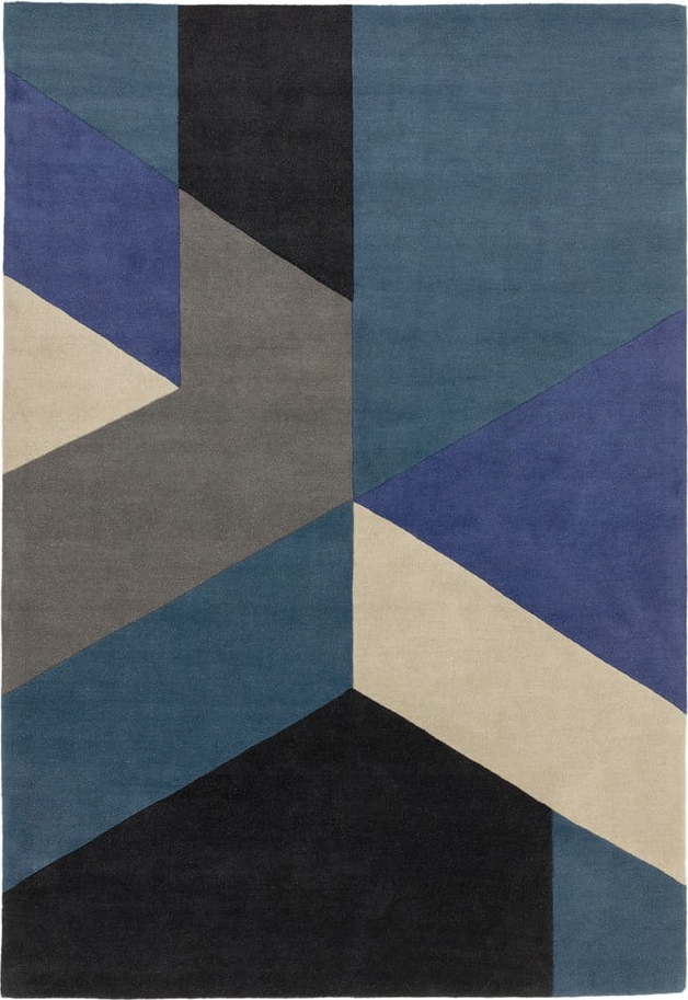 Modrý koberec Asiatic Carpets Big Geo