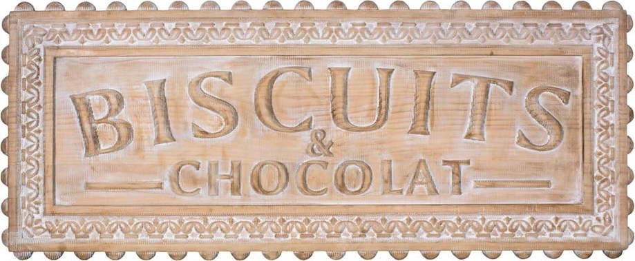 Nástěnná cedule z borovicového dřeva Antic Line Biscuits et Chocolat Antic Line
