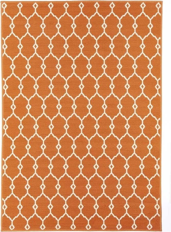 Oranžový venkovní koberec Floorita Trellis
