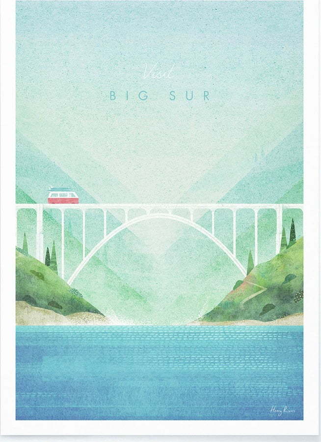Plakát Travelposter Big Sur