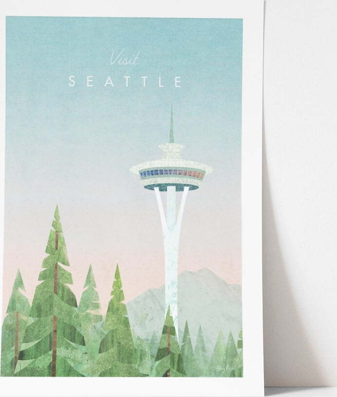 Plakát Travelposter Seattle