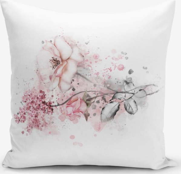 Povlak na polštář s příměsí bavlny Minimalist Cushion Covers Ogea Flower Leaf