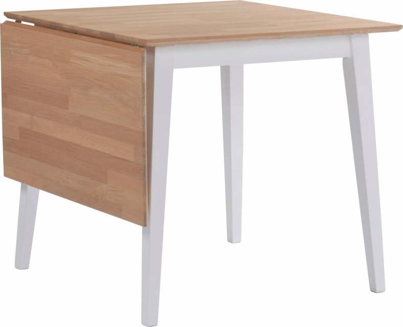 Přírodní sklápěcí dubový jídelní stůl s bílými nohami Rowico Mimi