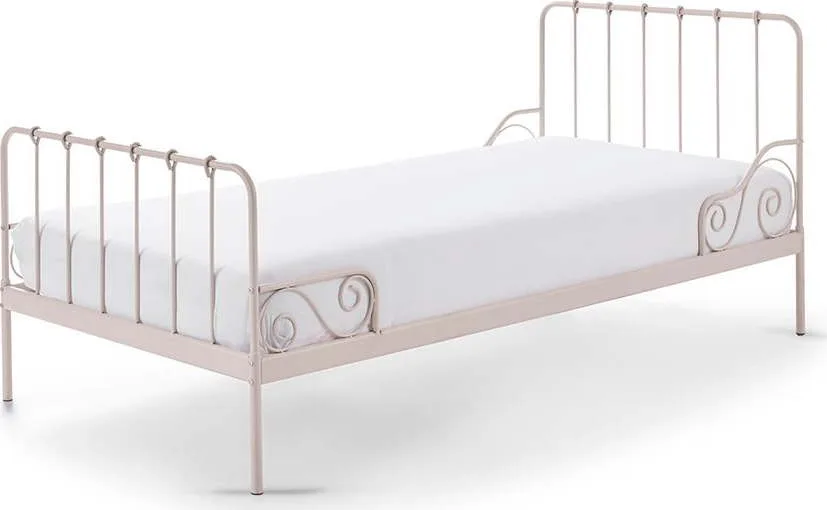 Růžová kovová dětská postel Vipack Alice, 90 x 200 cm
