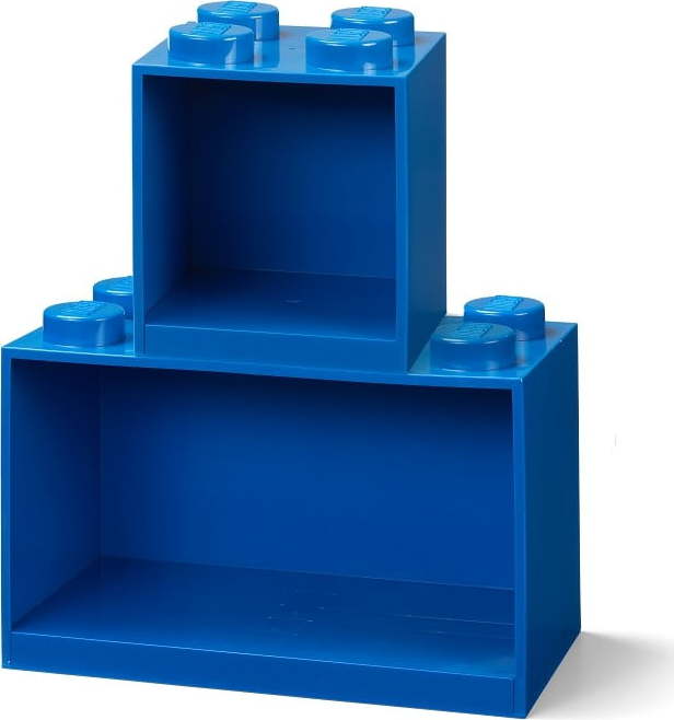 Sada 2 dětských modrých nástěnných polic LEGO® Brick LEGO