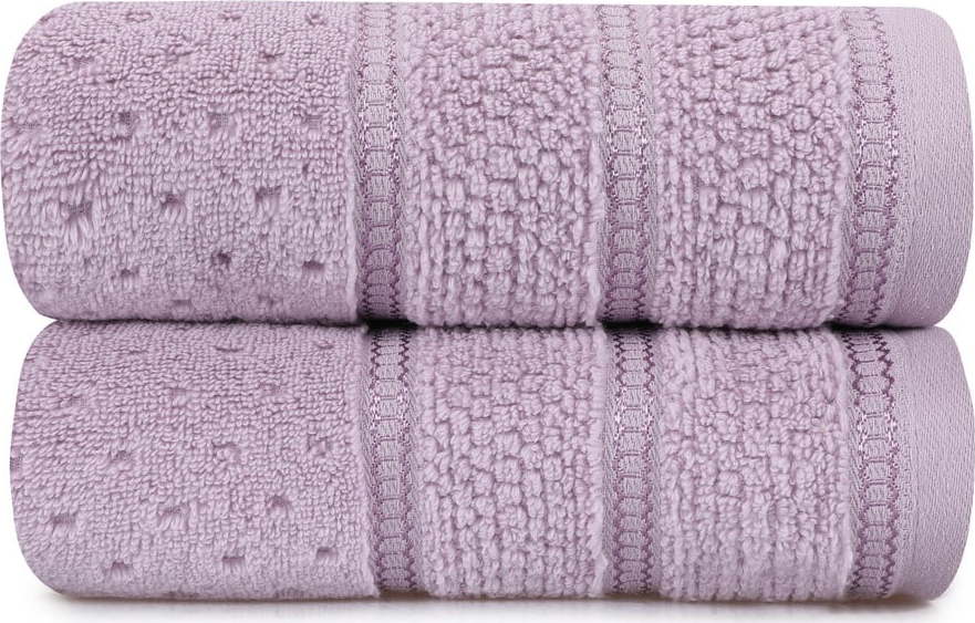 Sada 2 fialových bavlněných ručníků Hobby Arella