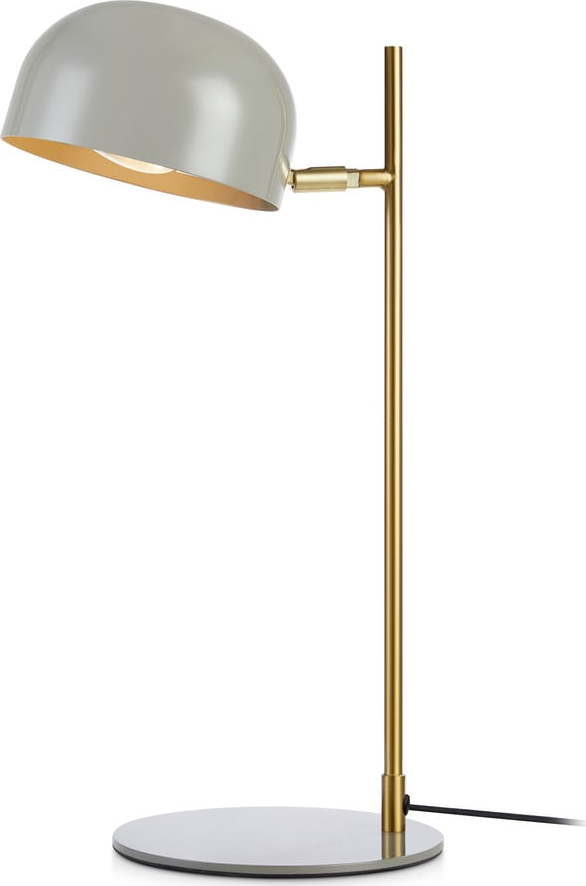 Šedá stolní lampa se stojanem v měděné barvě Markslöjd Pose Markslöjd