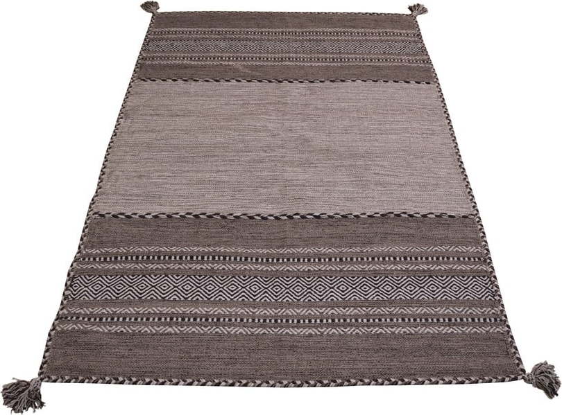 Šedo-béžový bavlněný koberec Webtappeti Antique Kilim