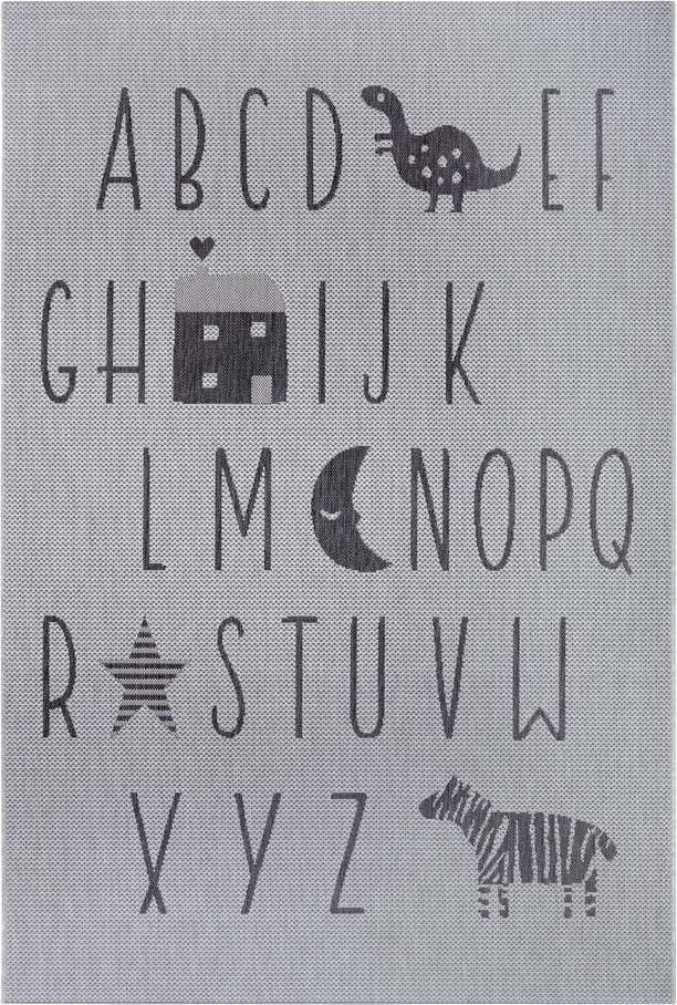 Šedý dětský koberec Ragami Letters