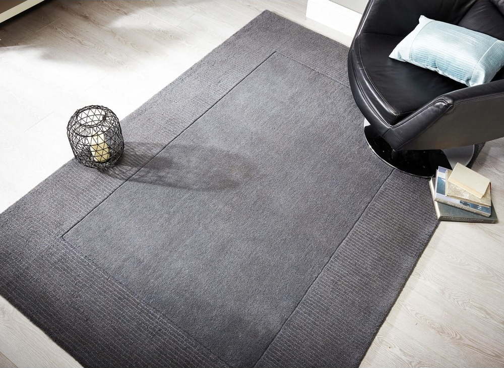 Šedý vlněný koberec Flair Rugs Siena